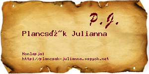 Plancsák Julianna névjegykártya